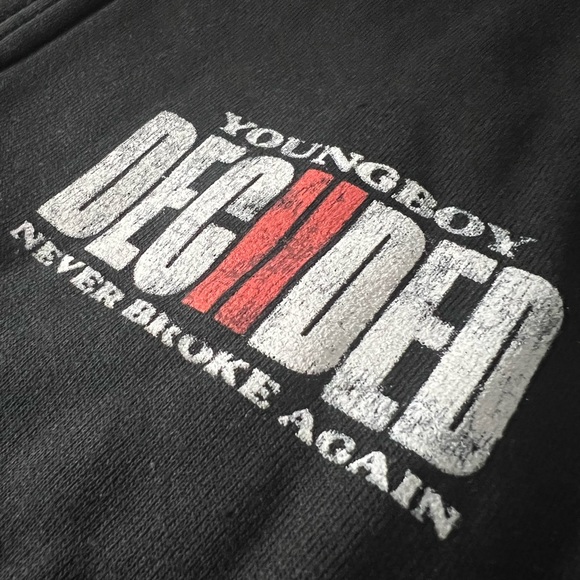 NBA Young Boy - Decided Never Broke Again Monkey Full Zip Hoodie Size:Small - Picture 3 of 4